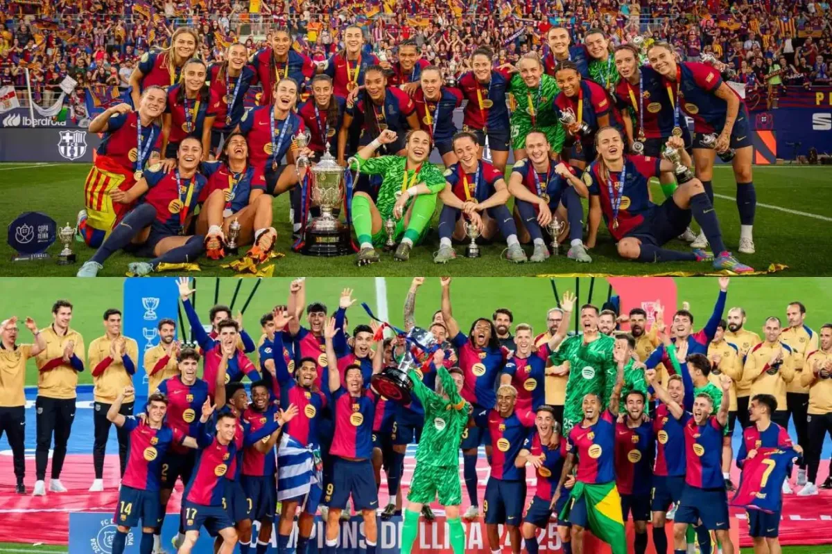 «رجال» و«سيدات» برشلونة يكتبان التاريخ بالثلاثية المحلية