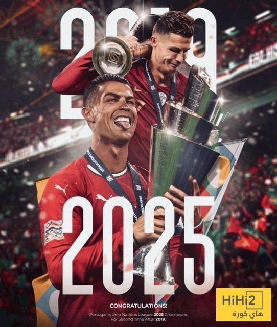 صور.. رد فعل رونالدو بعد التتويج بلقب دوري الامم الاوروبية