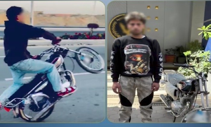 استعراض خطر على الطرق.. ضبط قائد دراجة نارية أثار الغضب في الفيوم