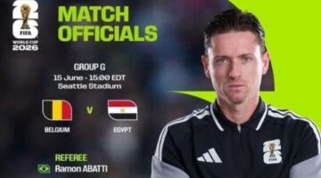 برازيلي.. من هو حكم مباراة منتخبي مصر وبلجيكا بكأس العالم؟
                                                
                                                
                                                    12/06/2026 05:09 م
                                                
                                                
                                                    أعلنت لجنة الحكام في الاتحاد الدولي لكرة القدم برئاسة الإيطالي بيير لويجي كولينا أسماء طاقم حكام مباراة منتخب….