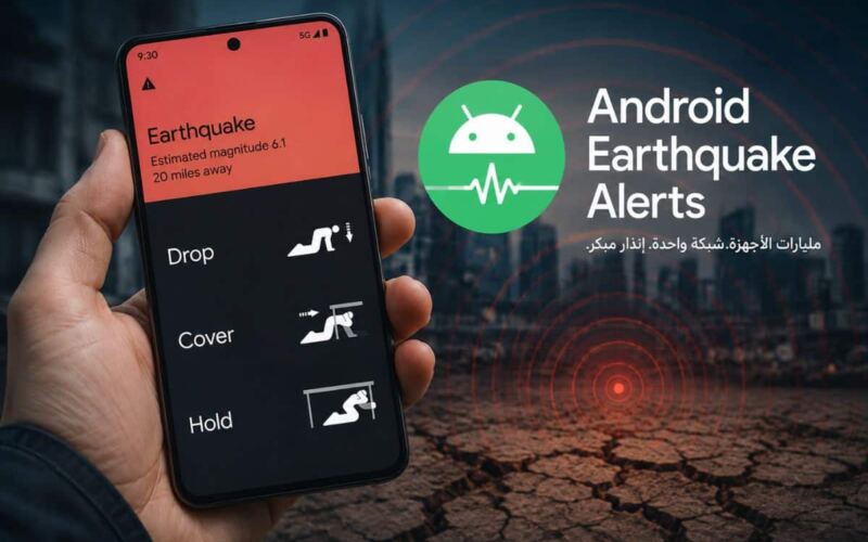 آلية عمل تقنية أندرويد الجديدة للتحذير المبكر من الهزات الأرضية حول العالم