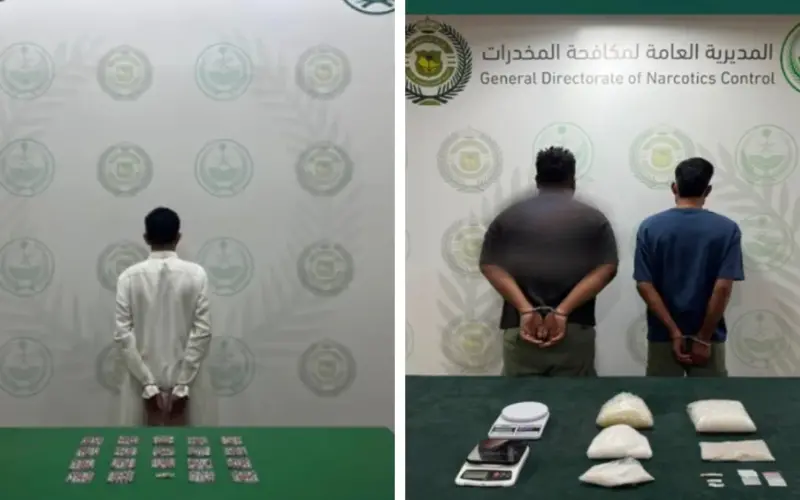 الإطاحة بخمسة مروجين للمخدرات في عمليات أمنية متزامنة بالجوف والشرقية والقصيم