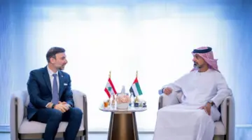 عمار بن حميد يبحث تعزيز التعاون المشترك مع السفير اللبناني في عجمان