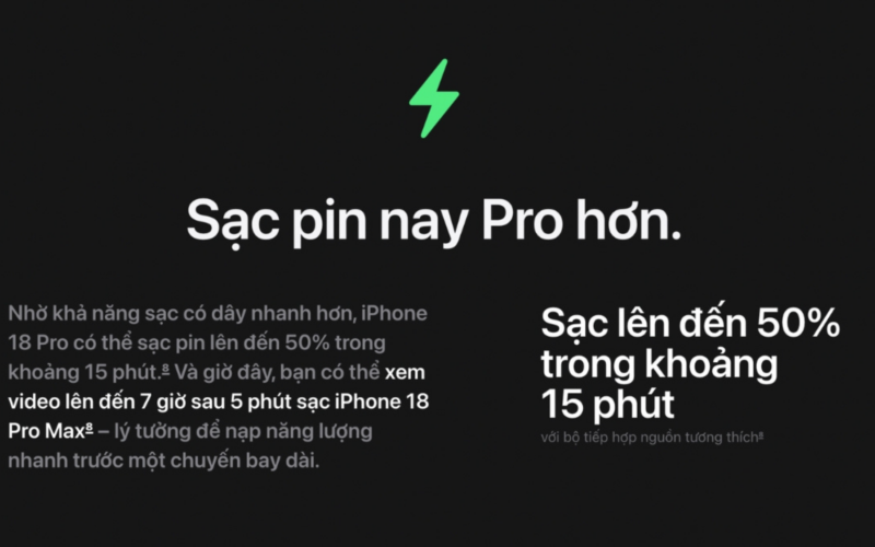 سرعة شحن مذهلة في هاتف iPhone 18 Pro Max الجديد كلياً